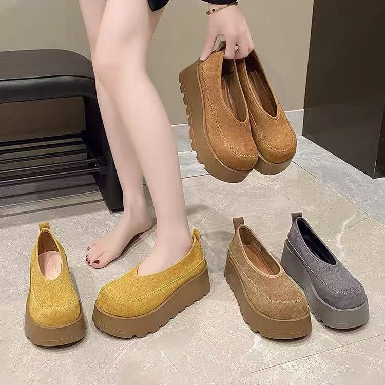 时尚厚底女外穿新款一脚蹬豆豆鞋828-10(脚胖脚宽拍大一码)