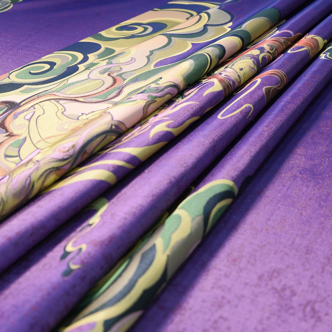 【张和才蜀锦】1个定位姆米敦煌飞天新中式桑蚕丝蜀锦面料