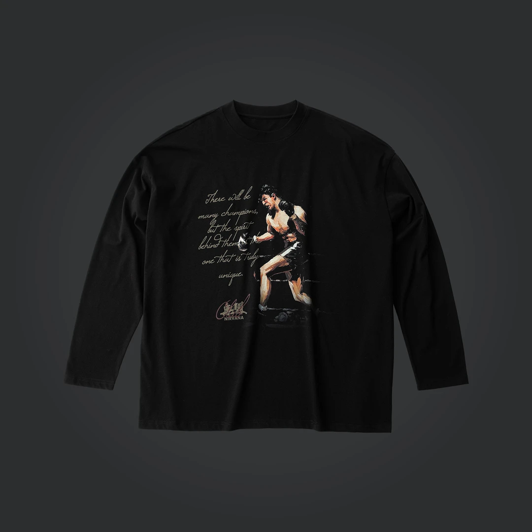 无畏东方无双俱乐部十二回合的黎明印花长袖坚毅刻苦复古硬核显大