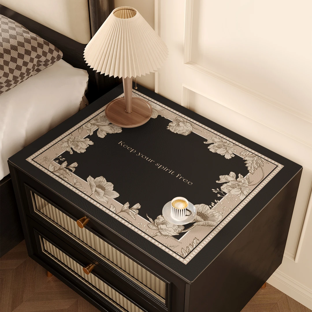 美式床头柜保护垫防水桌布新款轻奢高级感柜子台面桌垫床头柜盖布