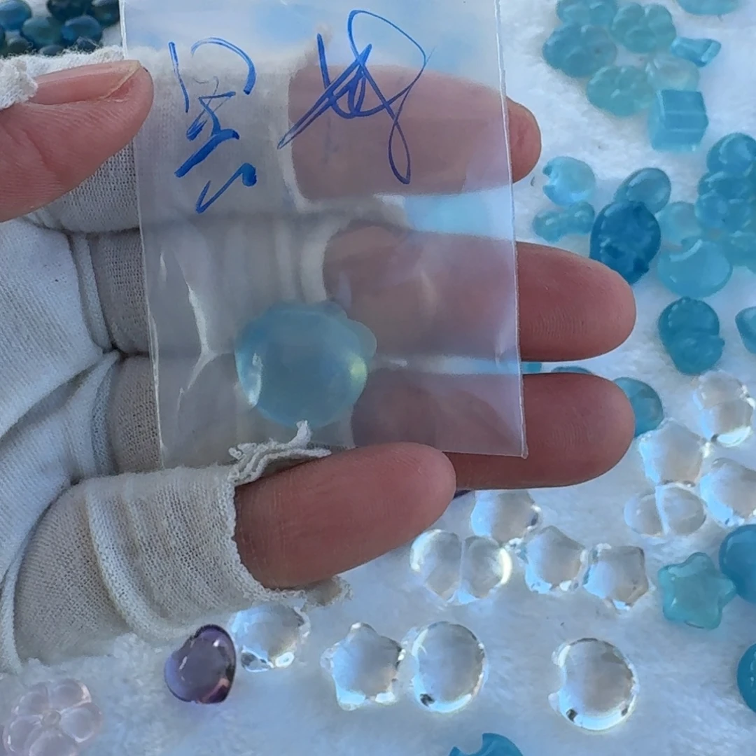 查罗石合金珠宝半成品海蓝宝猫抓