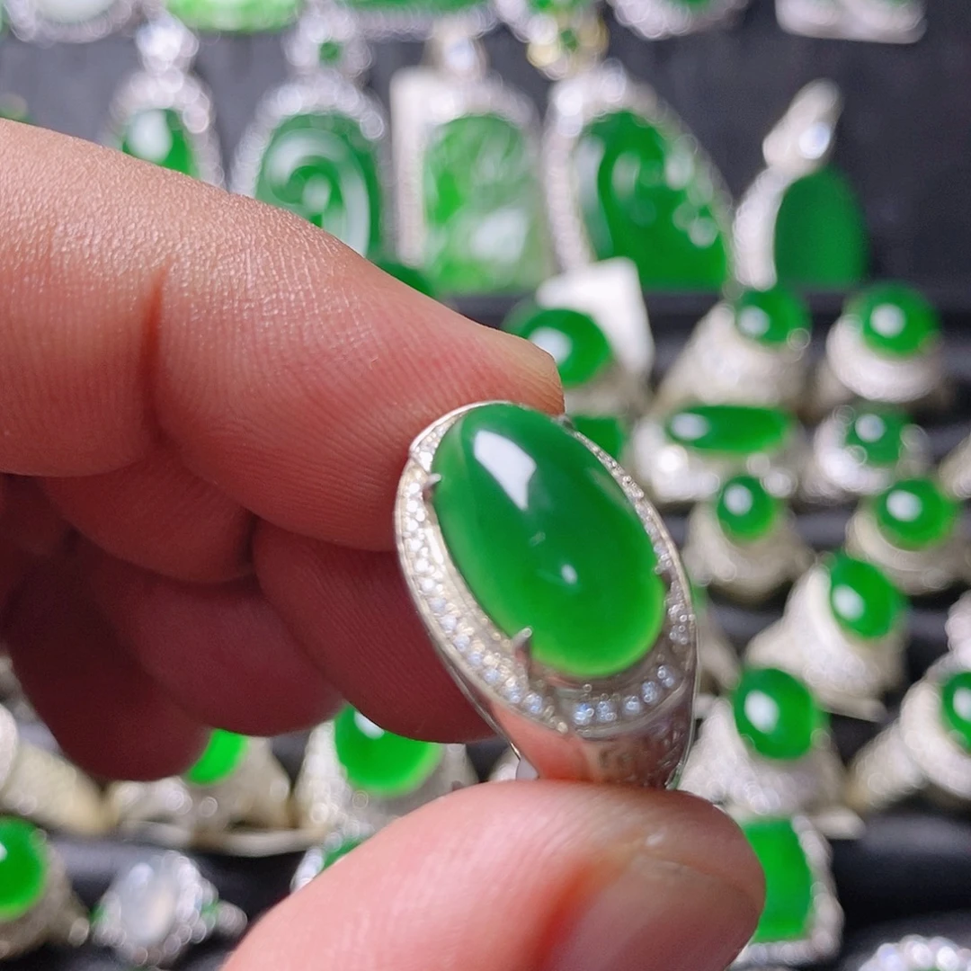 翡翠银S925镶嵌颈饰