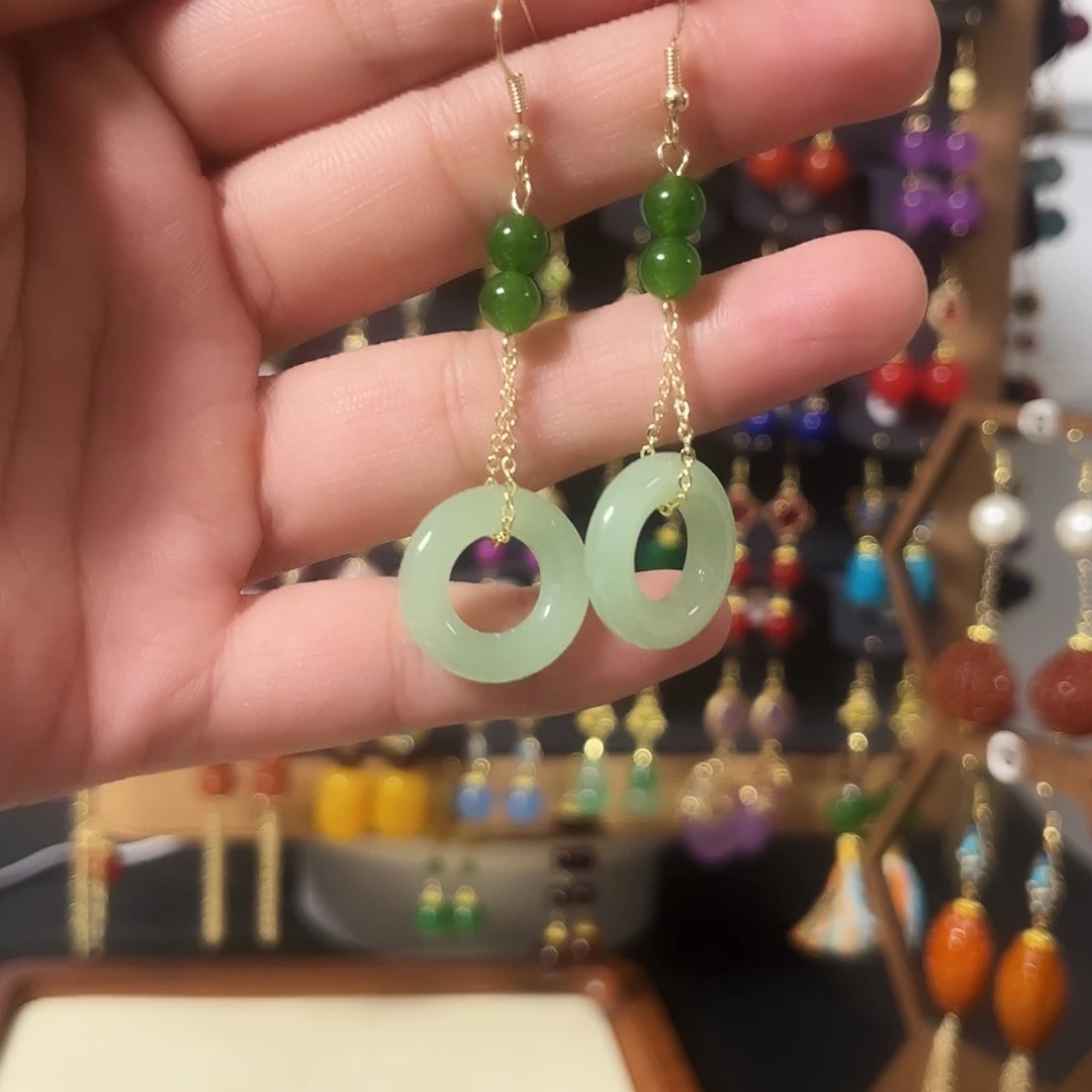 锆石纯铜925银耳饰