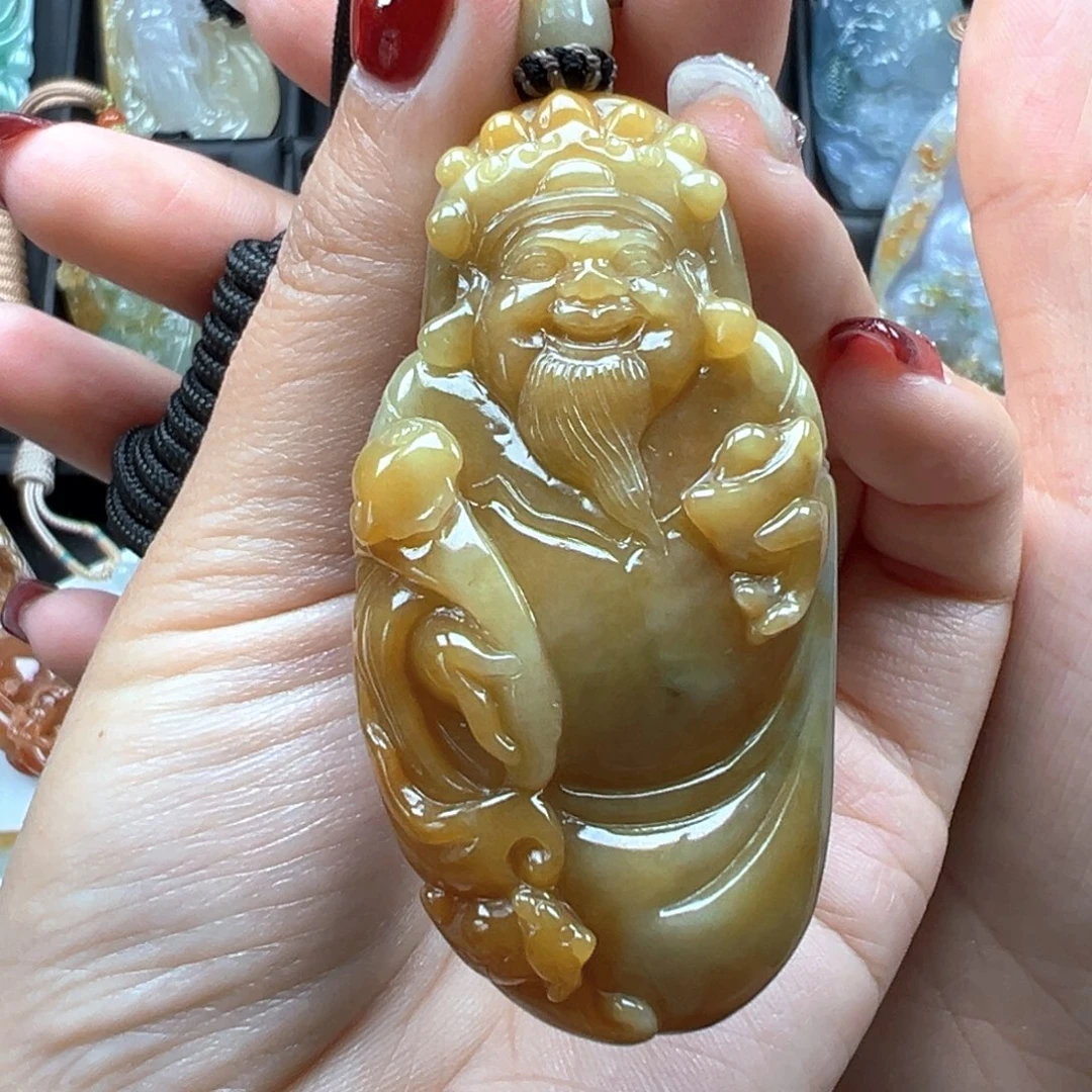 翡翠颈饰未镶嵌宁**远财爷