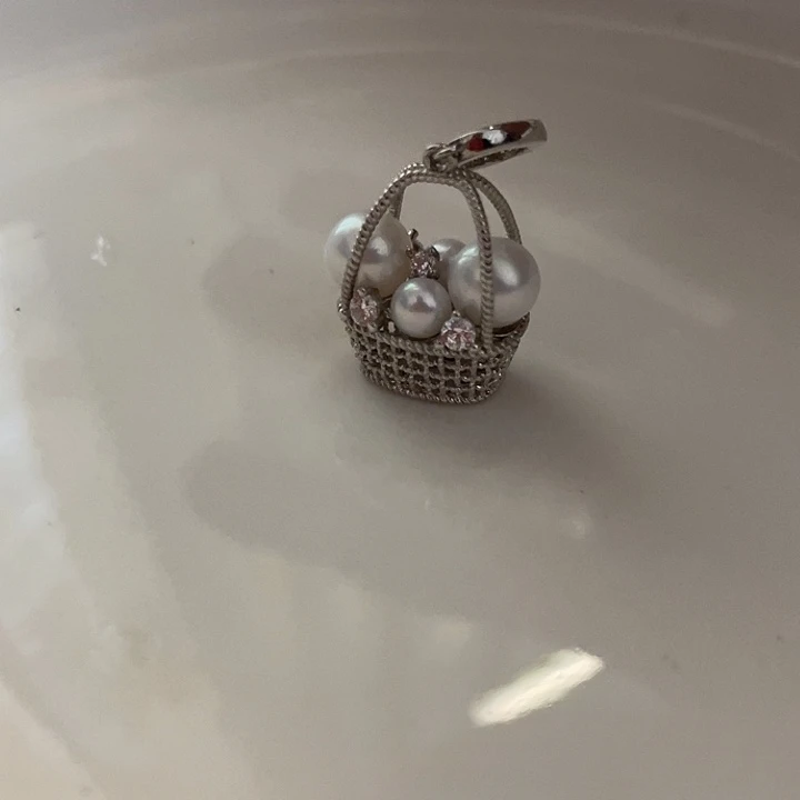 银S925镶嵌淡水珍珠吊坠(不含链)