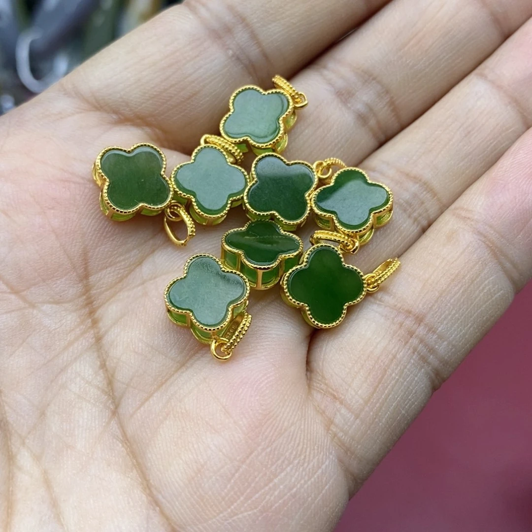 和田玉银S925镶嵌吊坠(不含链)