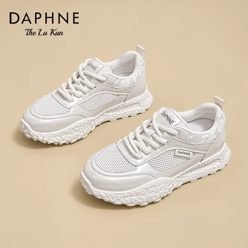 达芙妮网面透气德训鞋女夏季2025新款百搭厚底阿甘鞋运动休闲鞋AM