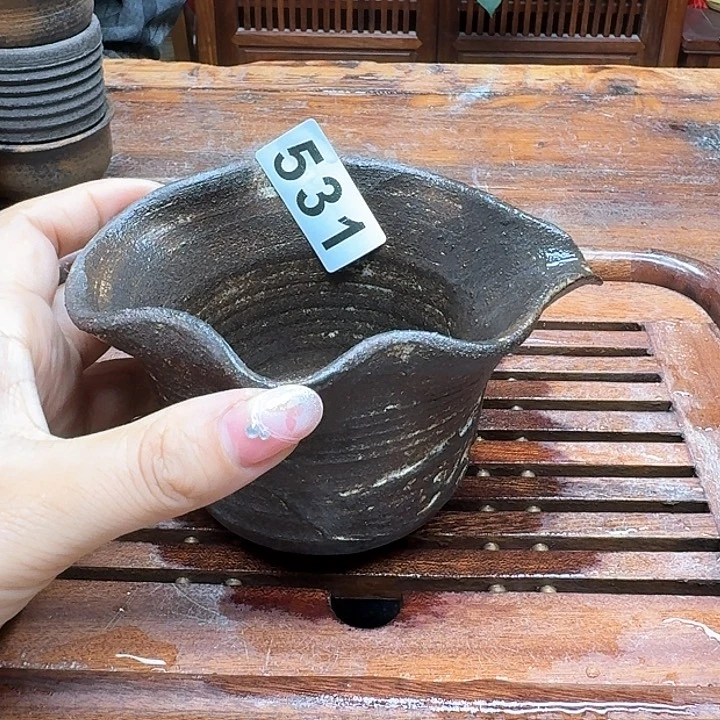 纯手工制作粗陶茶具感**到
