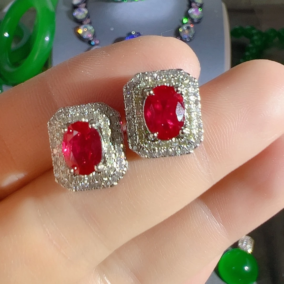 花岗石钨合金红色蓝色吊坠