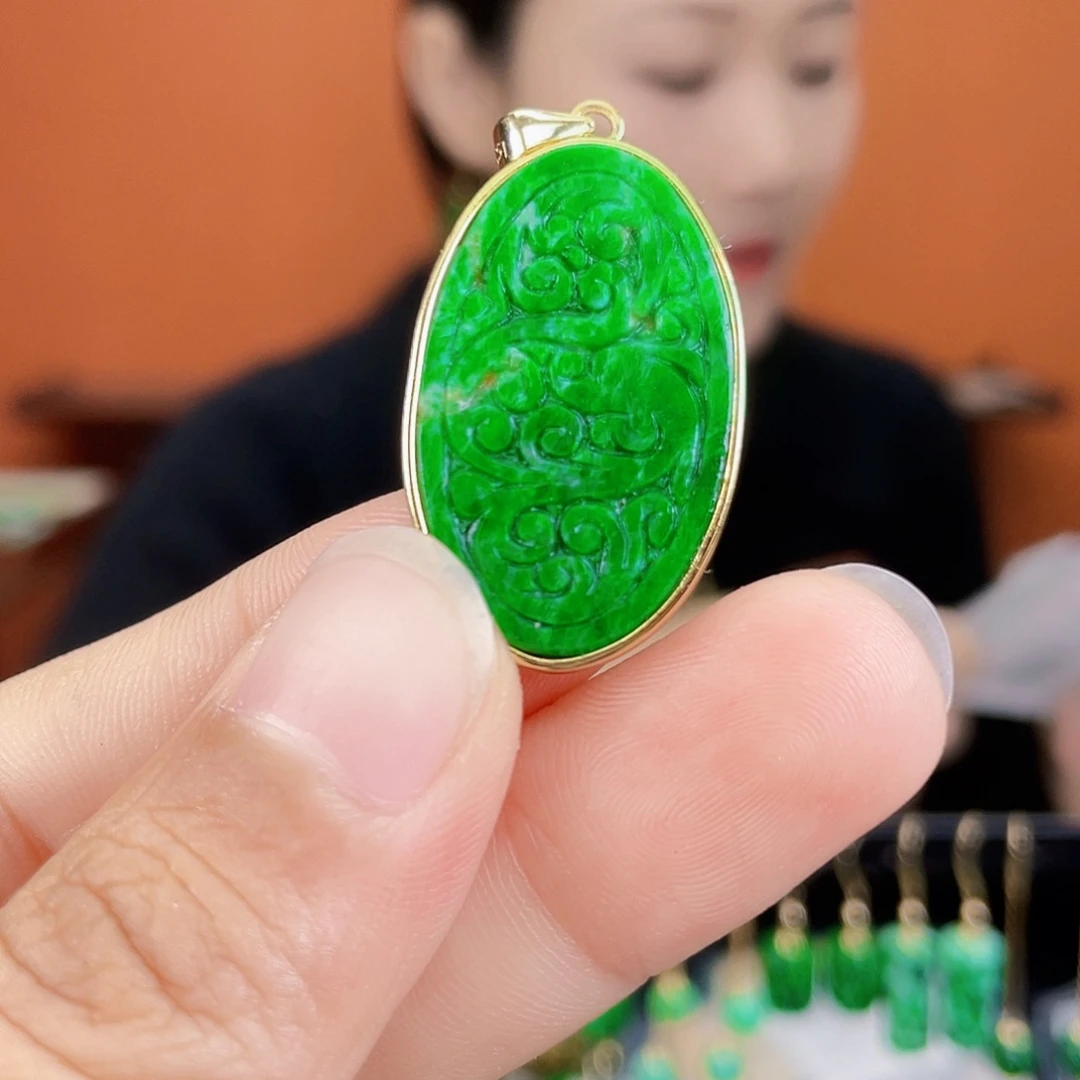 翡翠银S925镶嵌耳饰