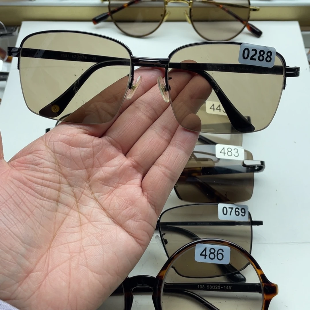 茶水晶半框眼镜 0288