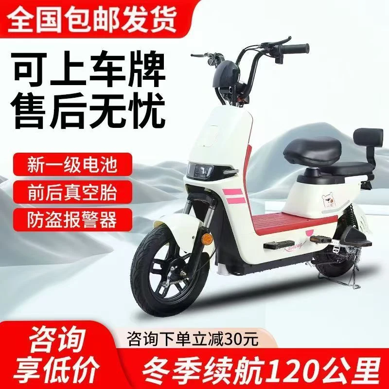 国标48V锂电池电动车成人男女两轮可上牌代步电动自行车