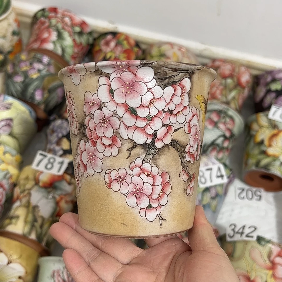 景德镇炫彩手绘口10.5高11.5