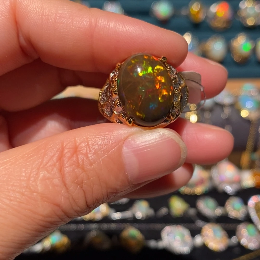 欧泊银S925镶嵌戒指