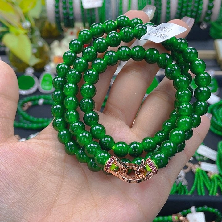 翡翠颈饰未镶嵌圆珠项链8