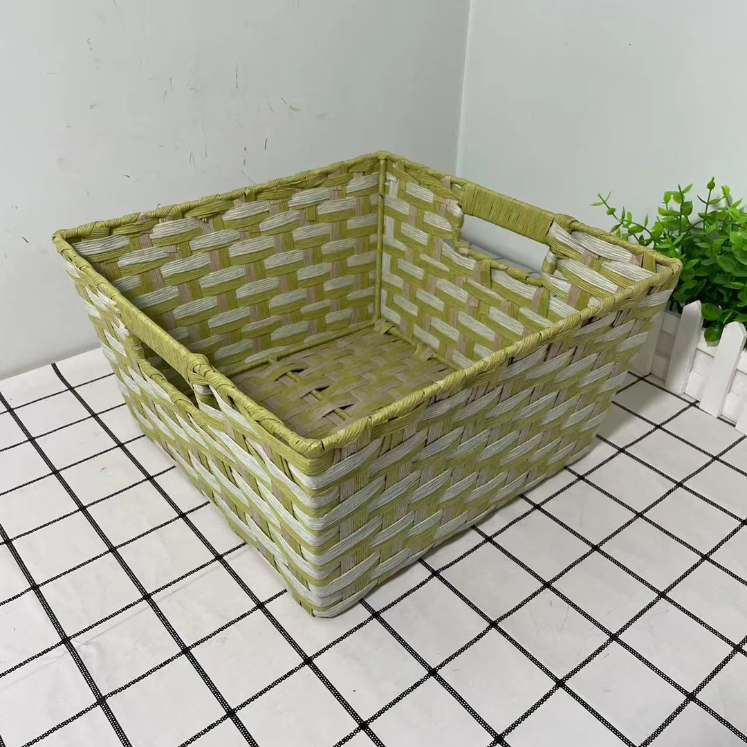 579微瑕款长30宽30高16.5手工编织收纳筐桌面杂物收纳筐