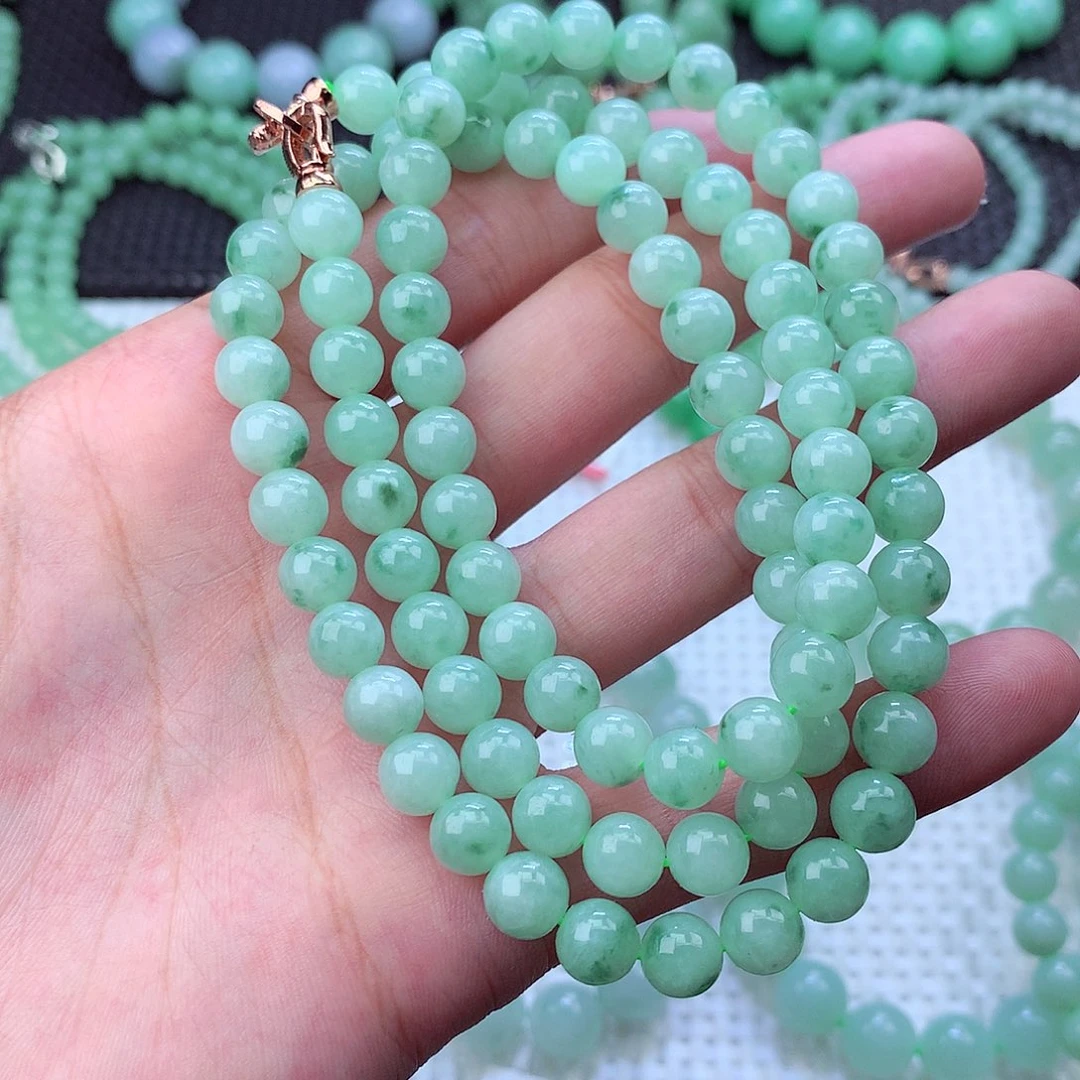 翡翠未镶嵌毛衣链卡7.7