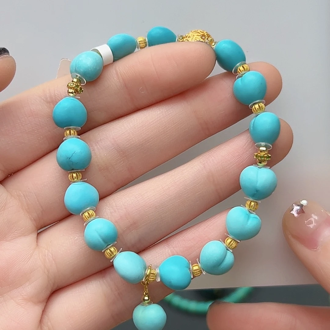 绿松石珠宝奇石18K金镶嵌