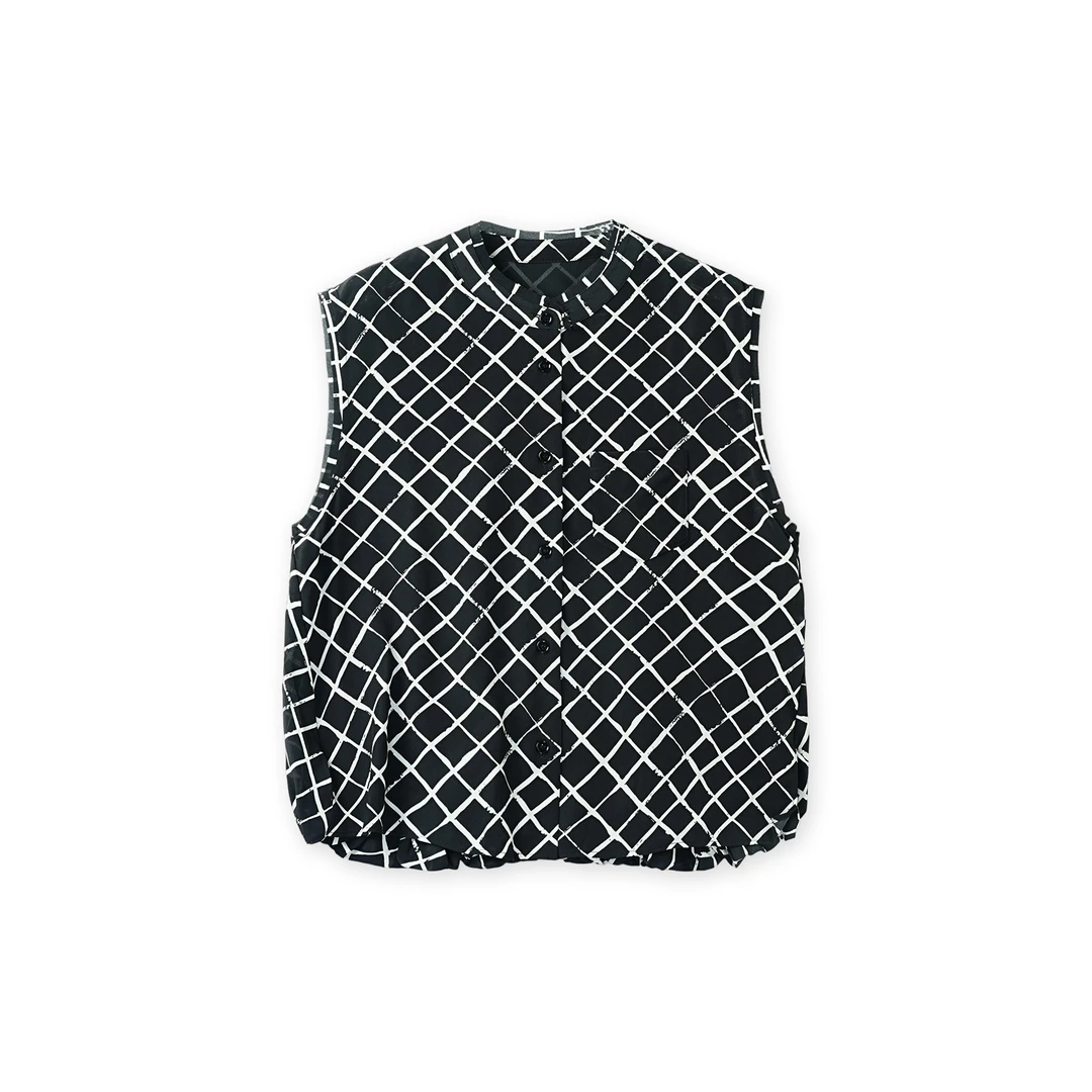 新款桑蚕丝无袖斜边上衣XMN-JX2251