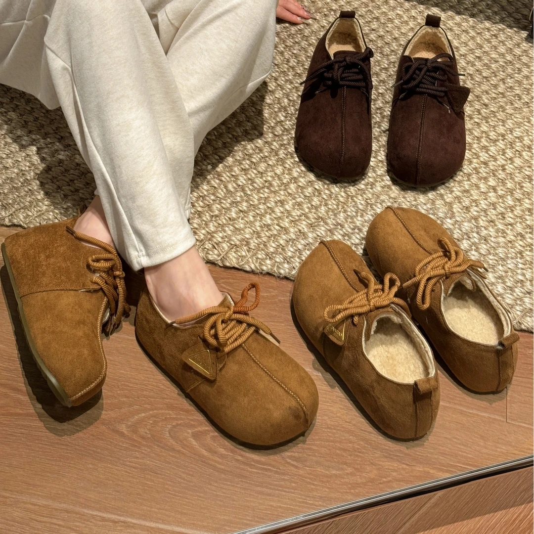 贾不假内增高厚底勃肯鞋女款2025新款冬季复古加绒保暖棉鞋小个子