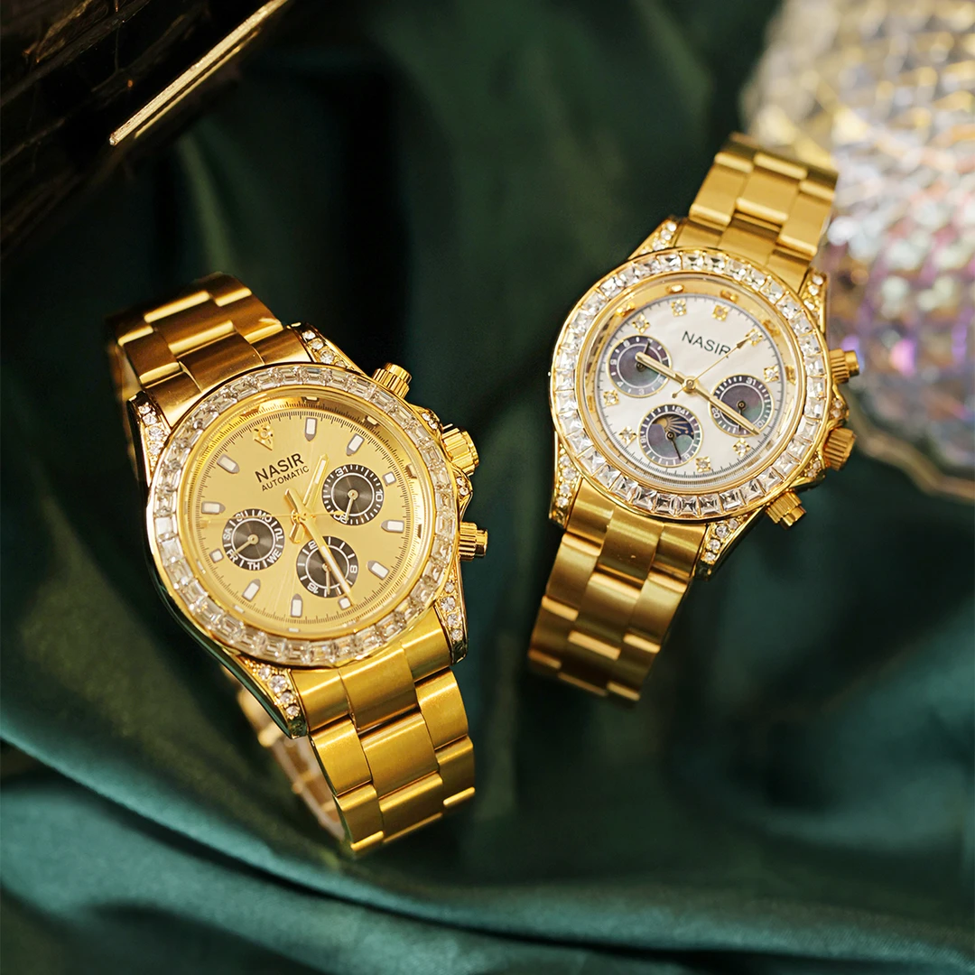 【哈尼的机会】24K真金真钻经典高端大气男女对表R839