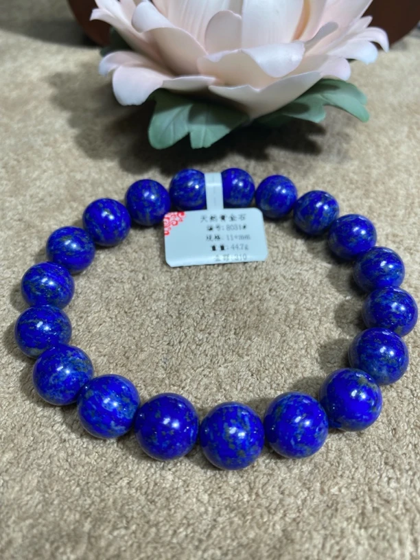 天然青金石手串克莱因蓝圆珠男女款式8031#