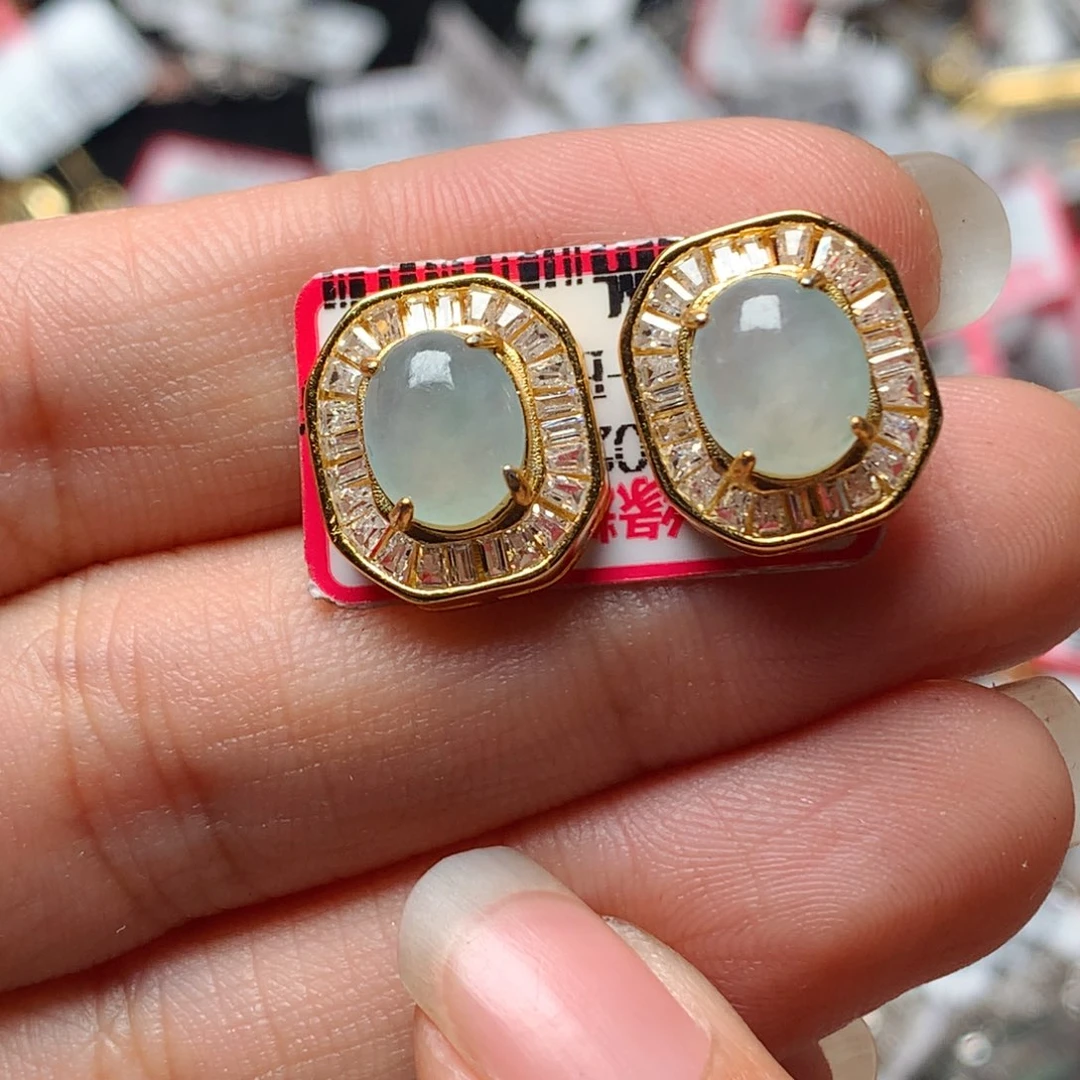 翡翠戒指银S925镶嵌天然翡翠吊坠