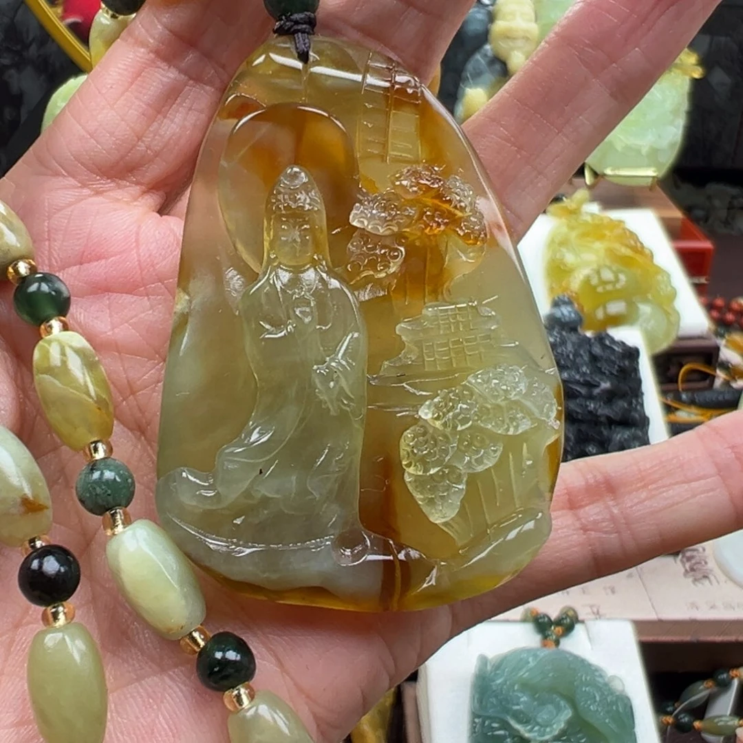 岫玉未镶嵌挂件挂件