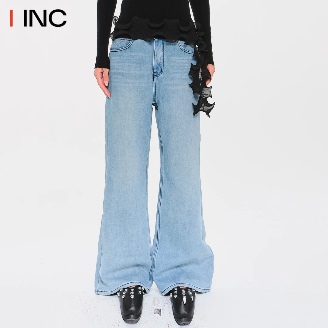 MIMBLANCHE 牛仔喇叭裤女26SS早春新款复古百搭牛仔裤IINC