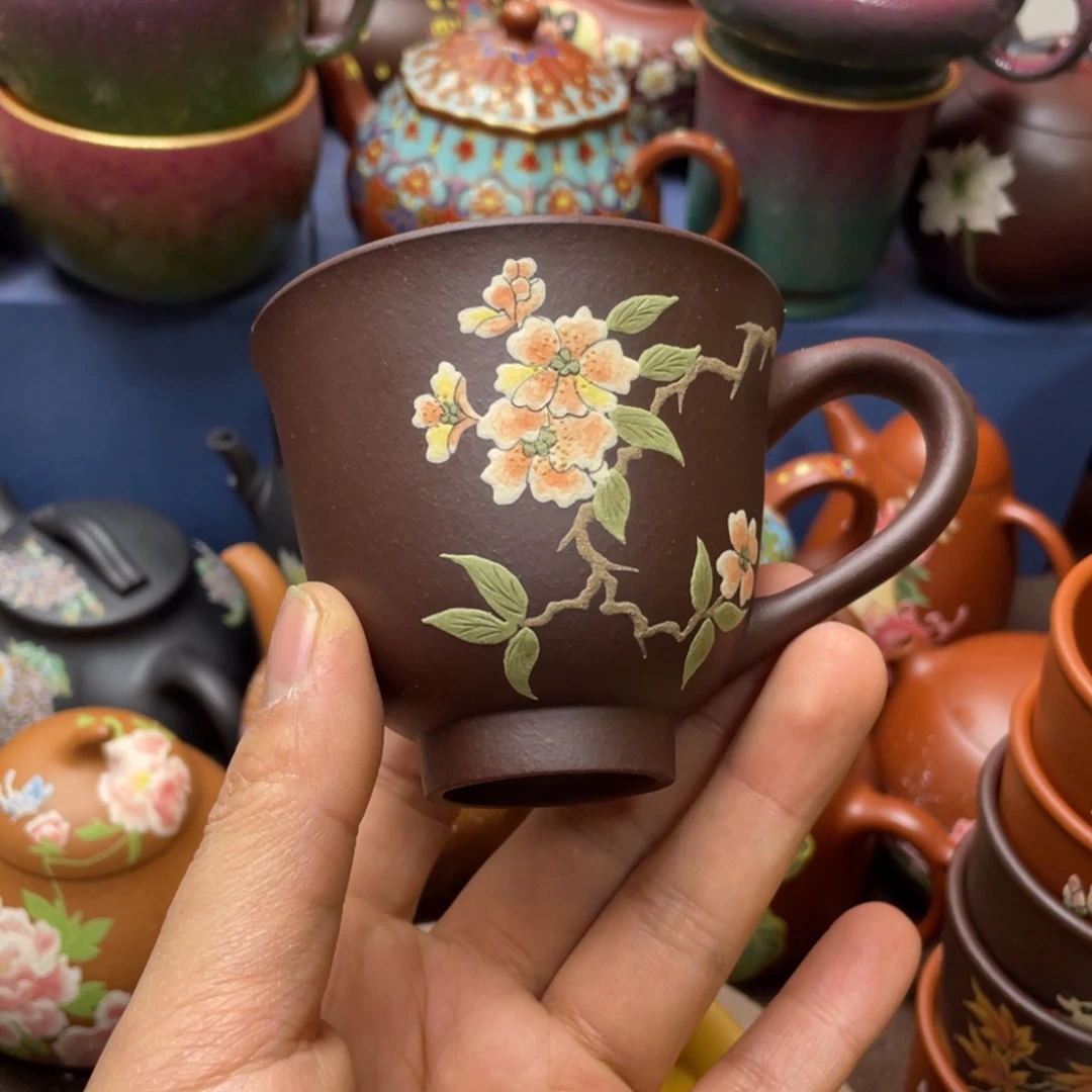 茶杯红泥紫砂主人杯140cc