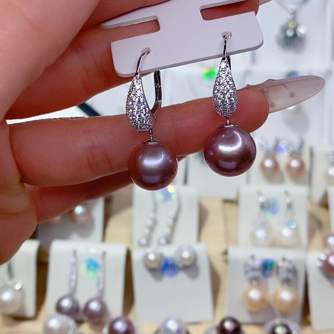 小***妹耳饰淡水珍珠银S925镶嵌12➕