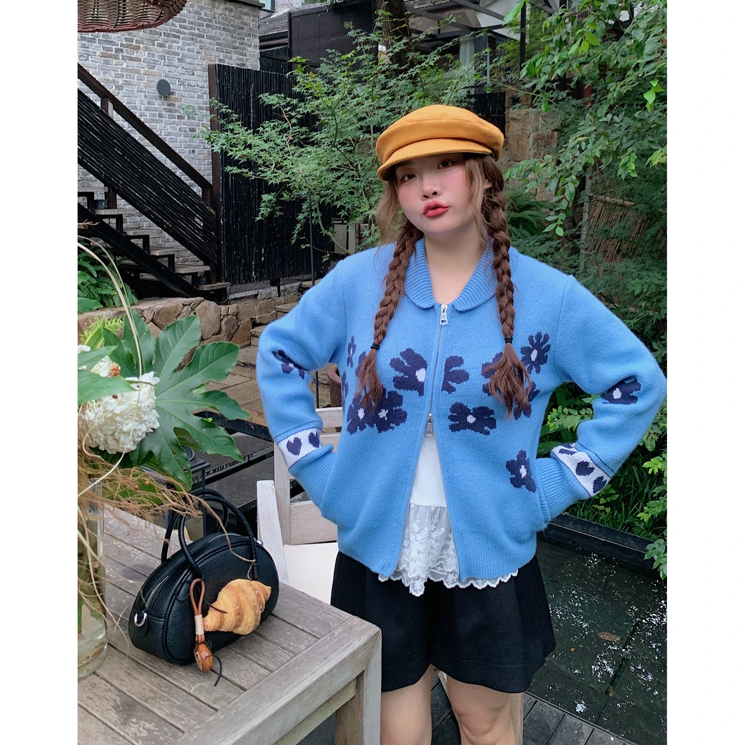 Dazi金大支 翻领花花毛衣0103/0458