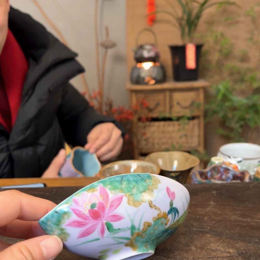 杯景德镇柴烧手绘杯