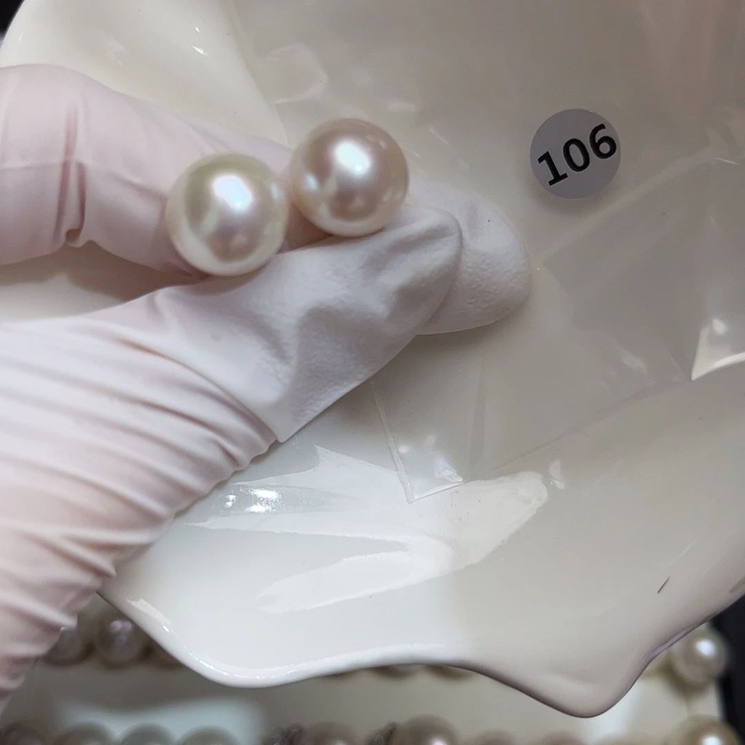 耳饰银S925镶嵌淡水珍珠