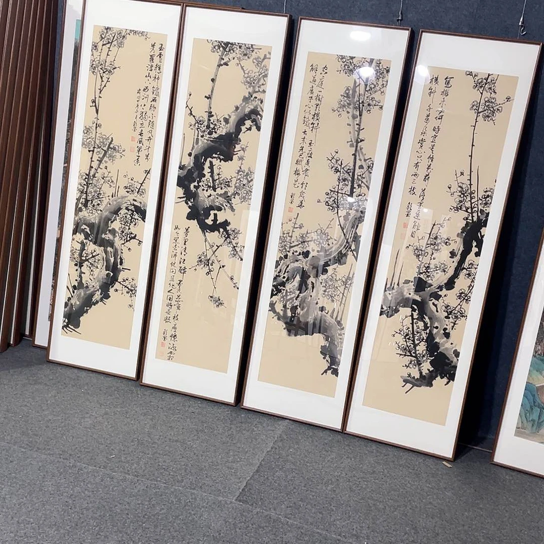 国画手绘画作品带框