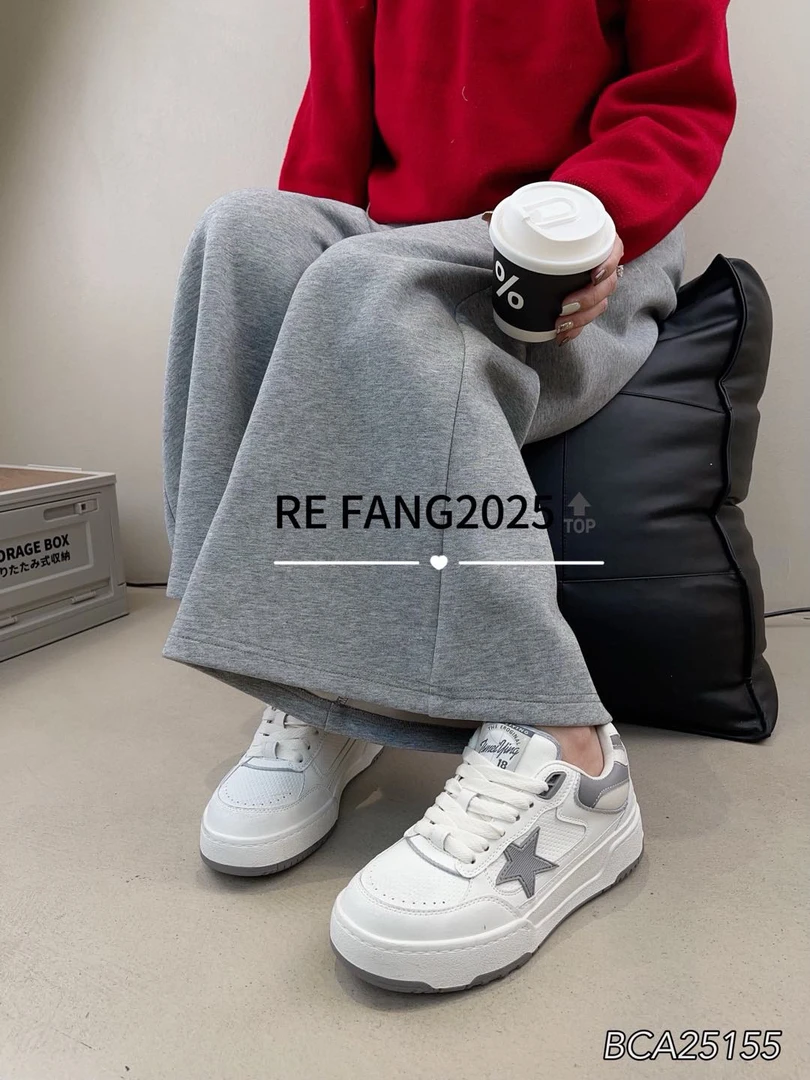 2025新款早秋板鞋运动鞋时尚百搭潮流厚底春秋真皮女ins韩版学生
