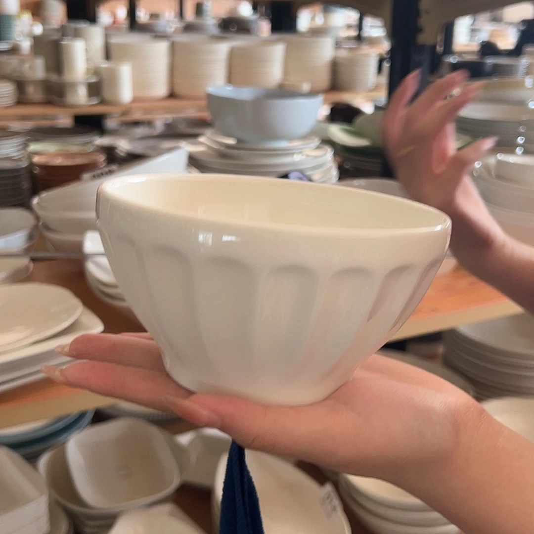 新骨瓷026KT2一级品5.5寸菊瓣 燕麦牛奶碗面碗米饭碗