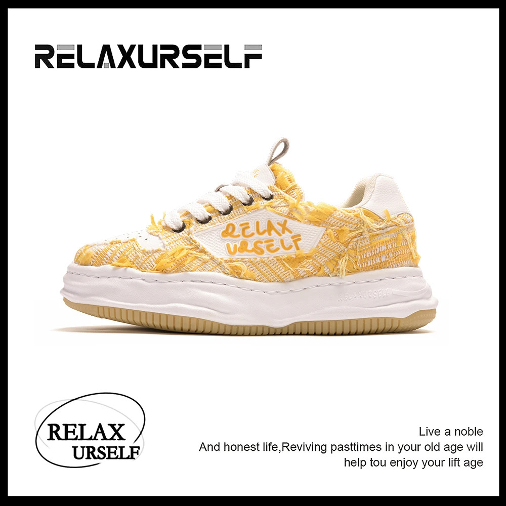 RELAXURSELF【稻香泡芙】原创设计师新款潮鞋厚底增高拼色休闲鞋
