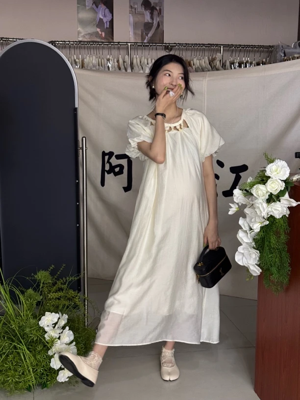 芒兜兜韩系珠串气质连衣裙mdd-046