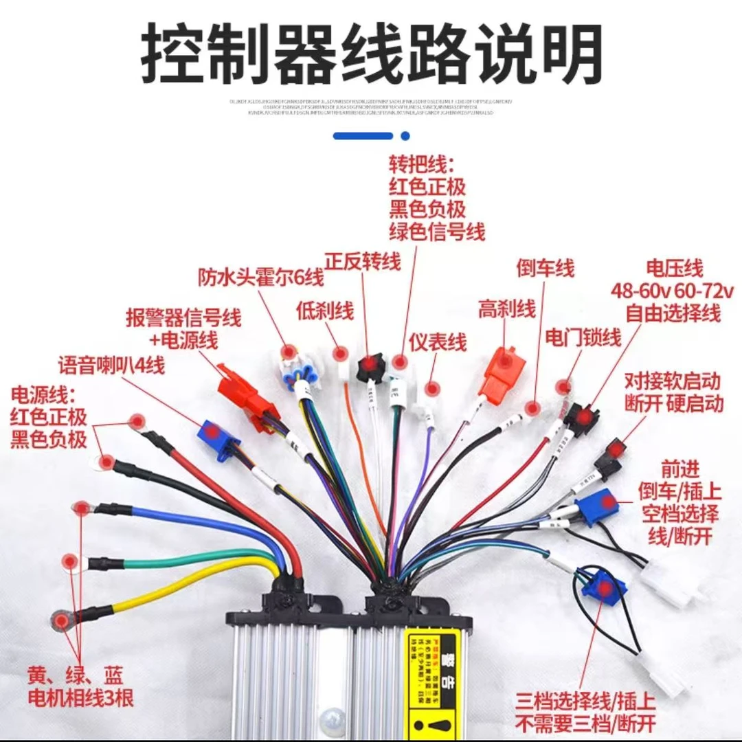电动车永磁同步控制器48V60V72V1500W质普控制器配件