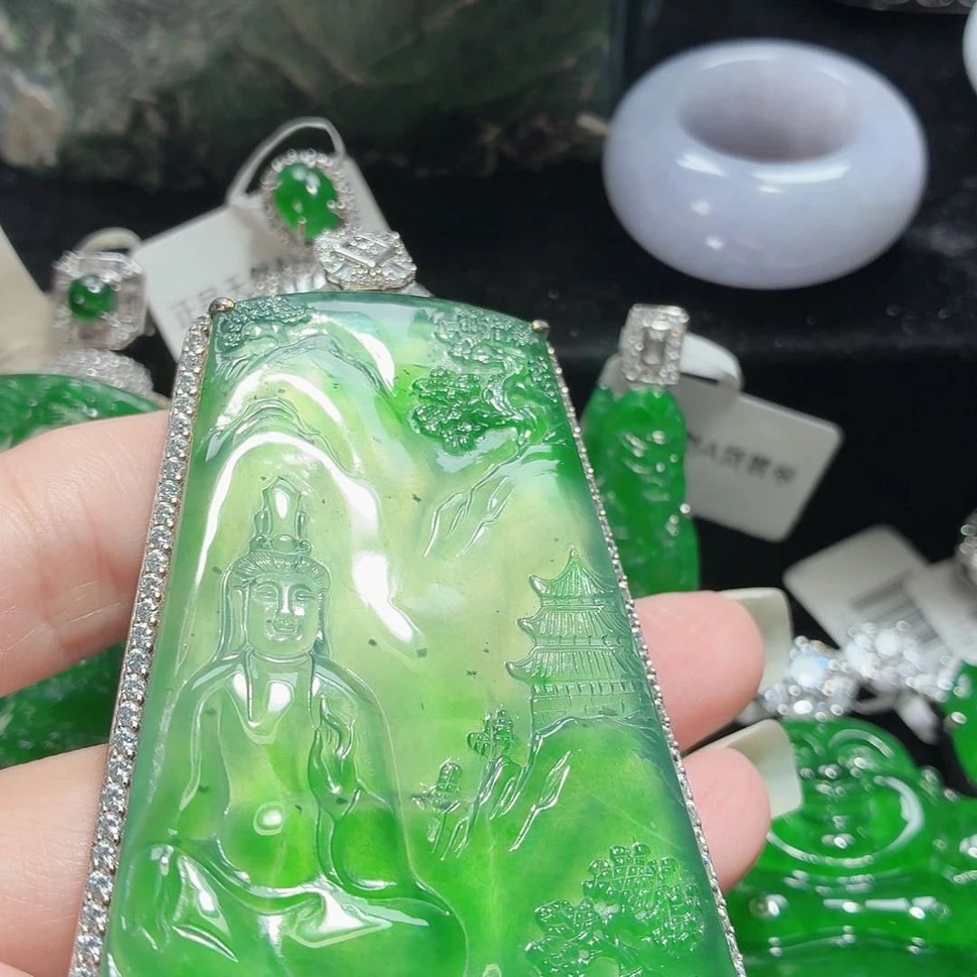 翡翠银S925镶嵌颈饰