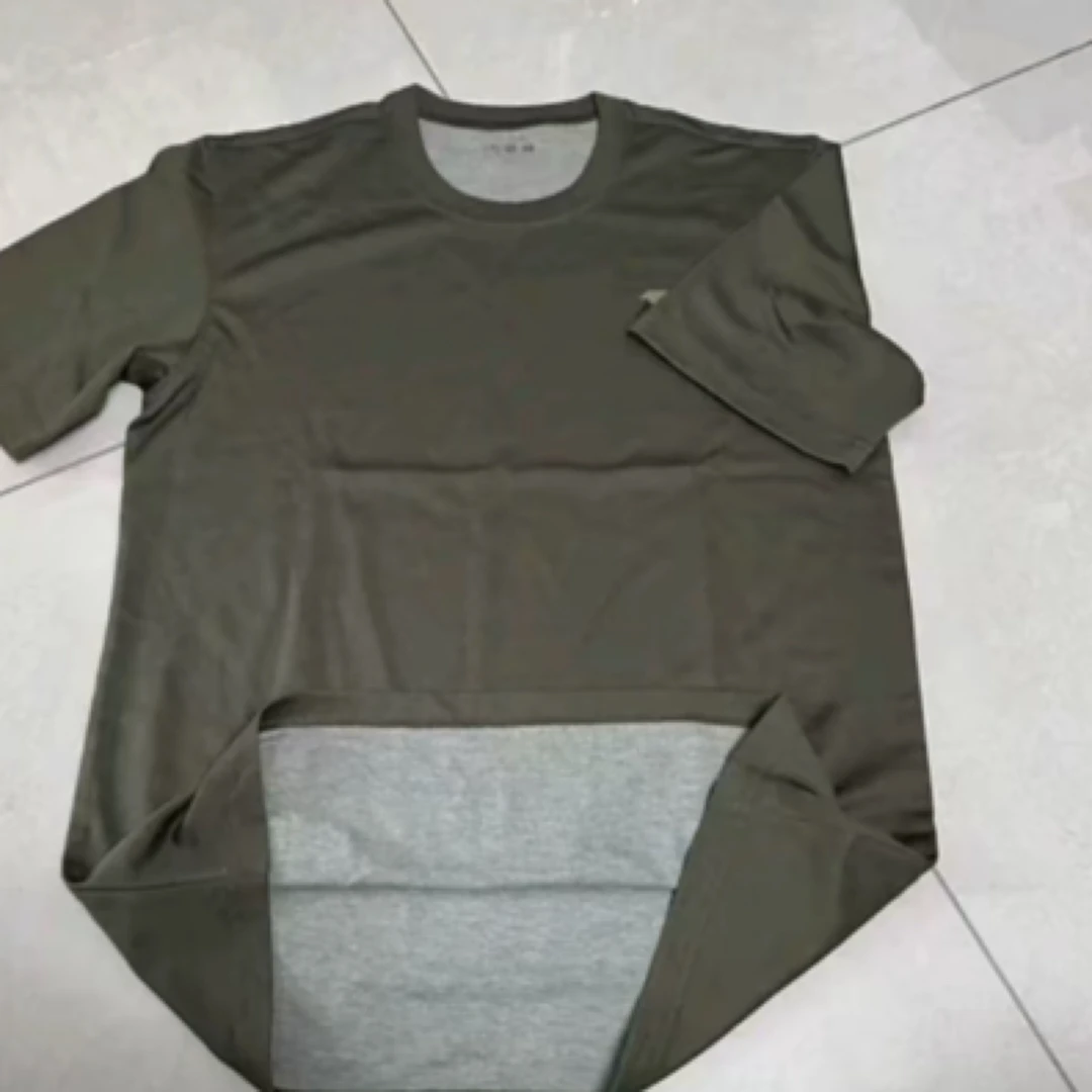 008男士半袖灰绿色速干衣