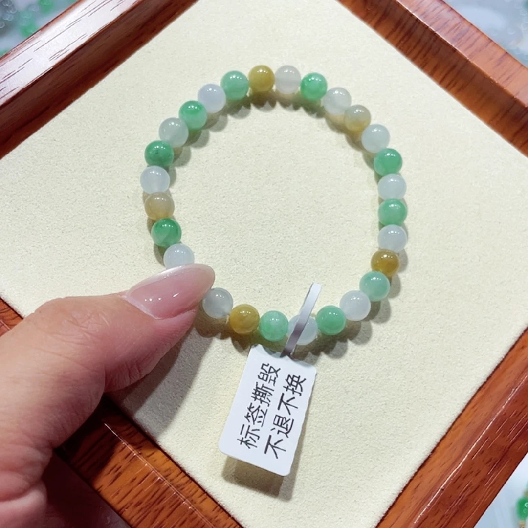 翡翠未镶嵌手链天然缅甸翡翠A货卡6.6