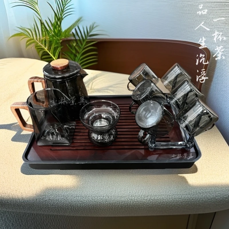 高硼硅玻璃观山大容量茶色透明耐热茶水分离套装茶壶过滤茶杯玻璃