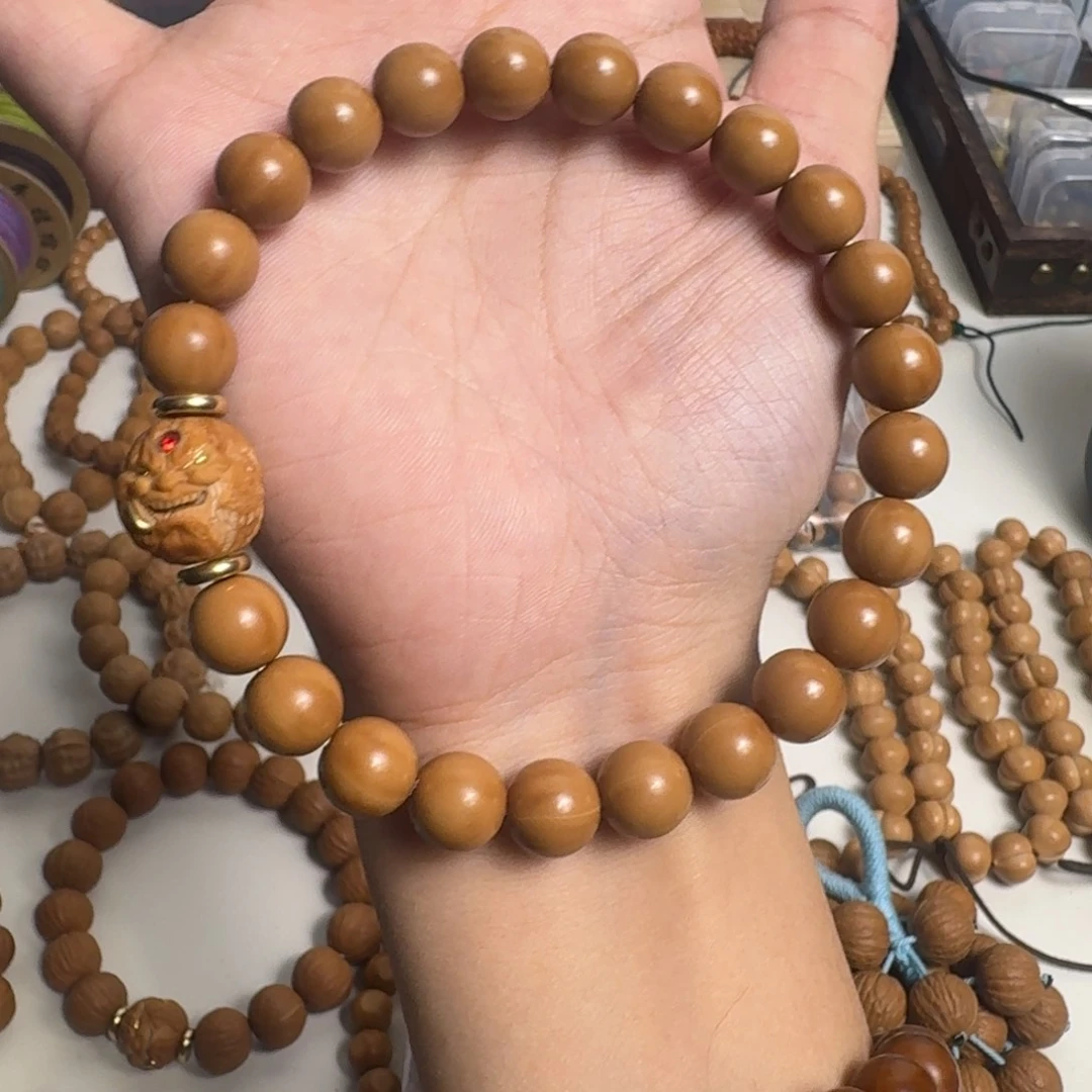 手串猴头核桃全品圆珠猴头➕一颗雕刻珠