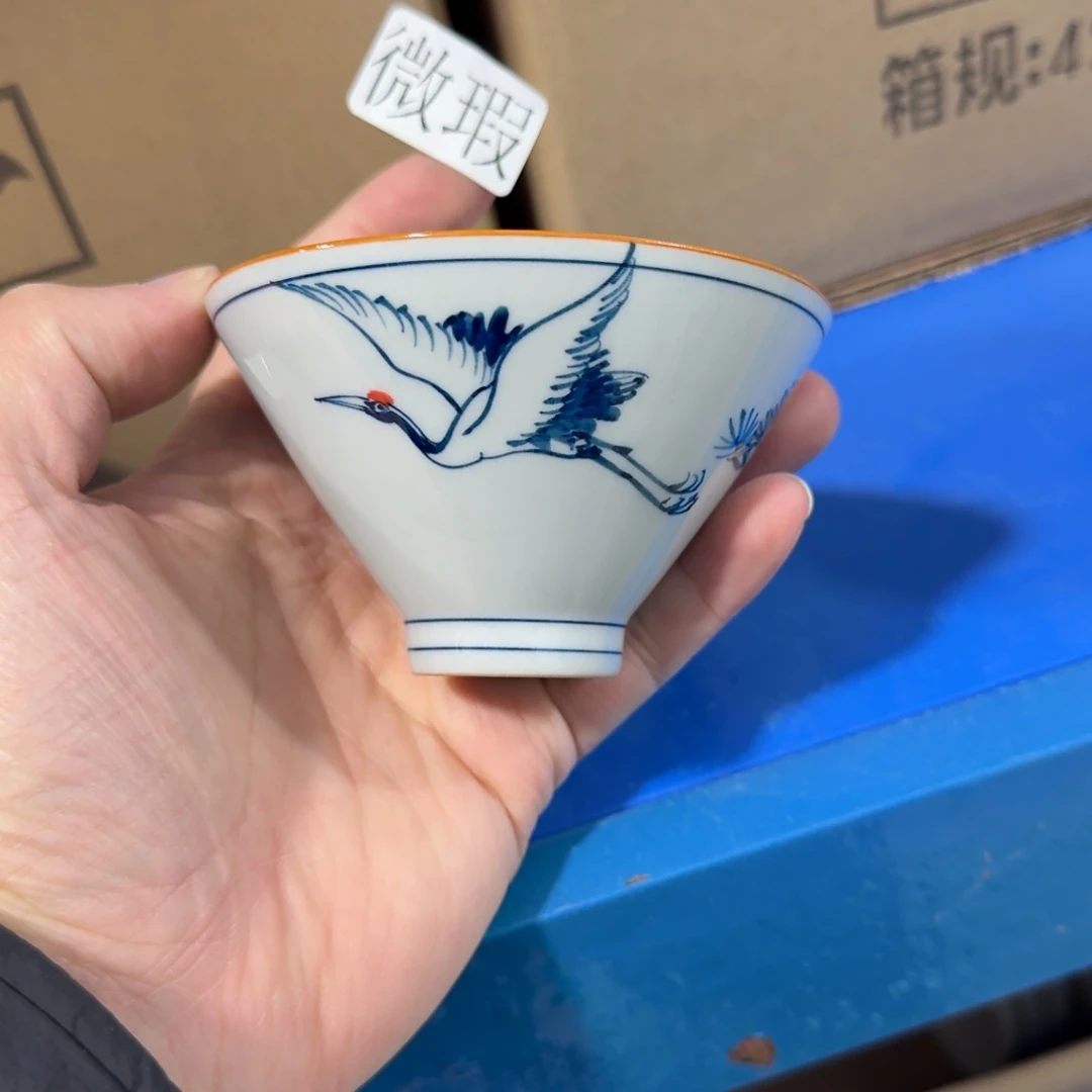 釉下手绘茶具微瑕