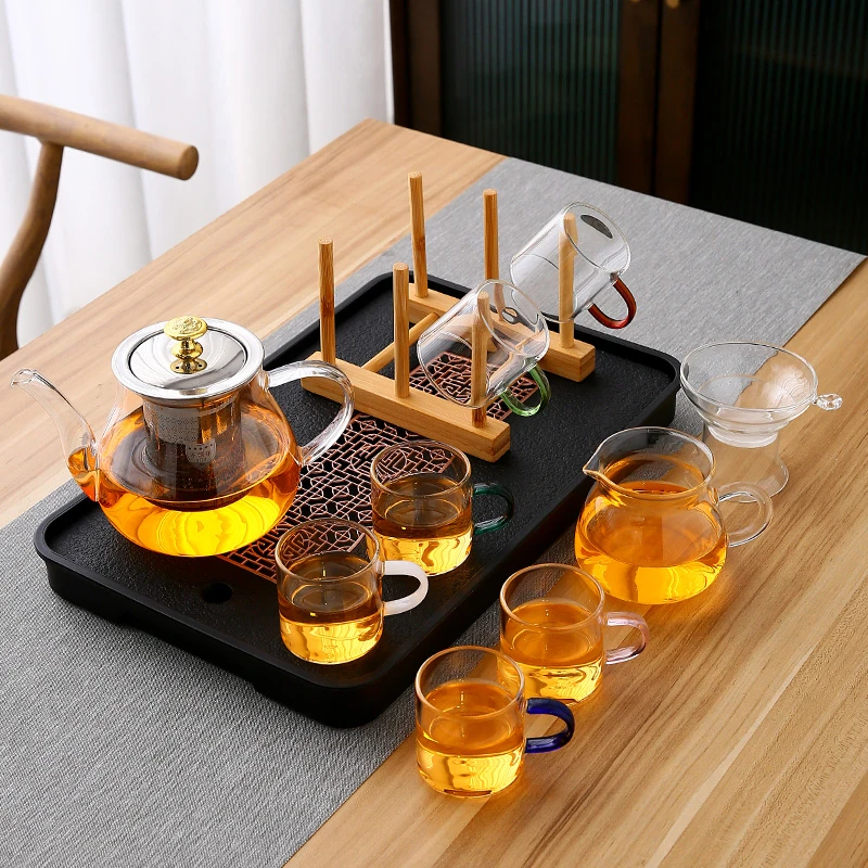 大容量700毫升泡茶壶玻璃茶具套装家用茶杯办公室功夫茶具泡茶壶