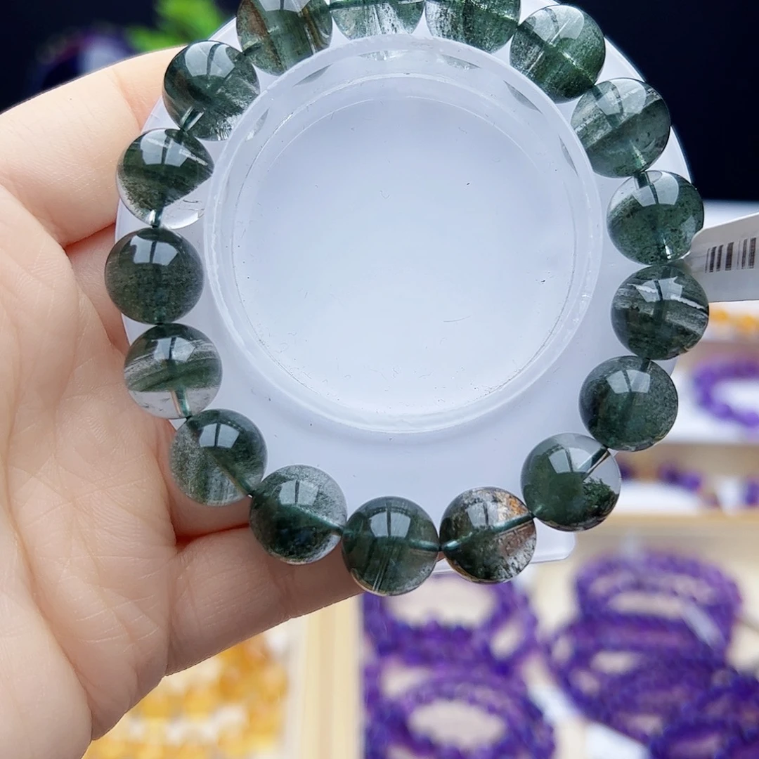 奔***）水晶手链未镶嵌绿幽灵12.5mm47.63