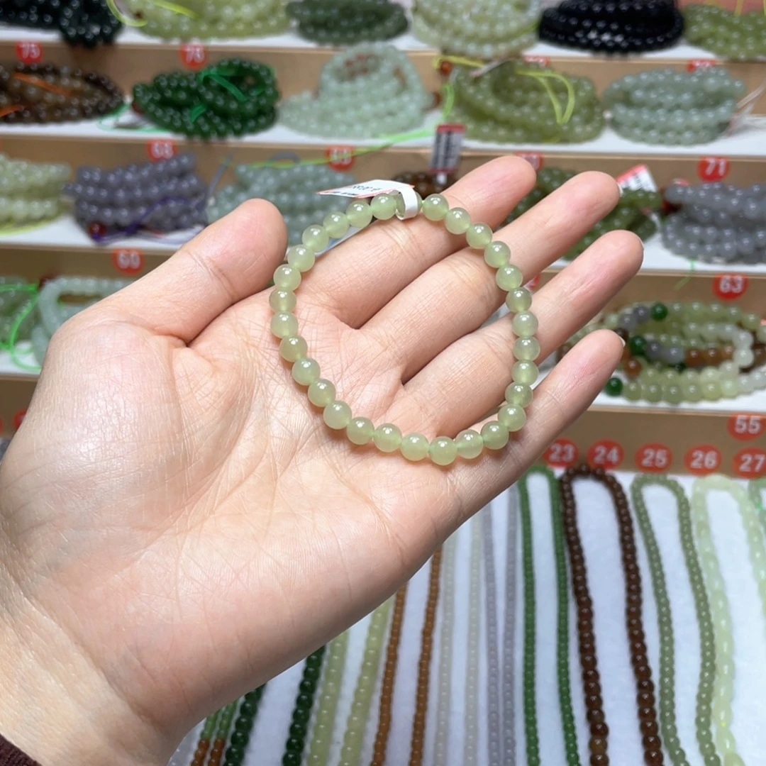 和田玉未镶嵌手链6mm
