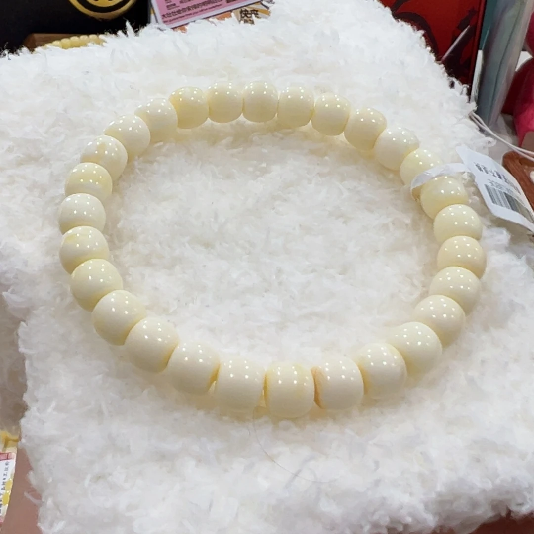 蜜蜡手链未镶嵌小****⁶8m瓷白老型顺色微瑕